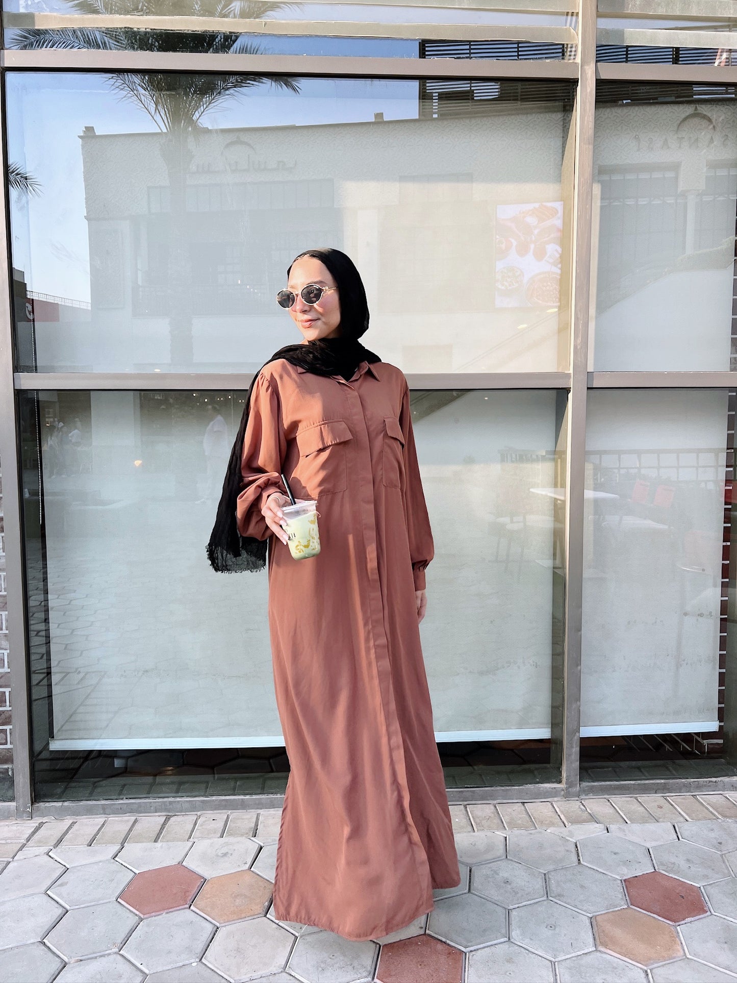 Basic Crepe Shirt In Brick