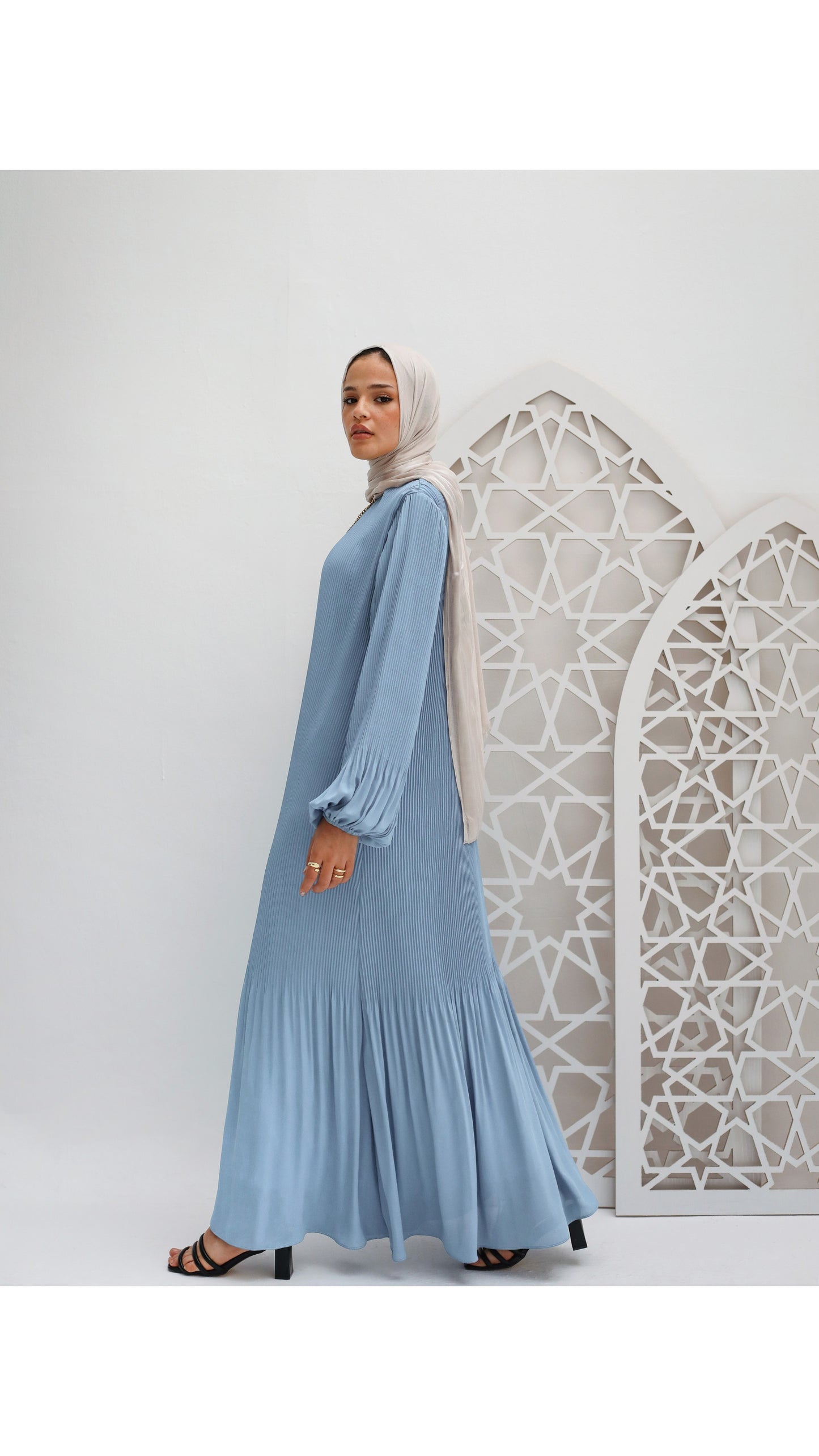 Dreamy Swirl Dress In Baby Blue