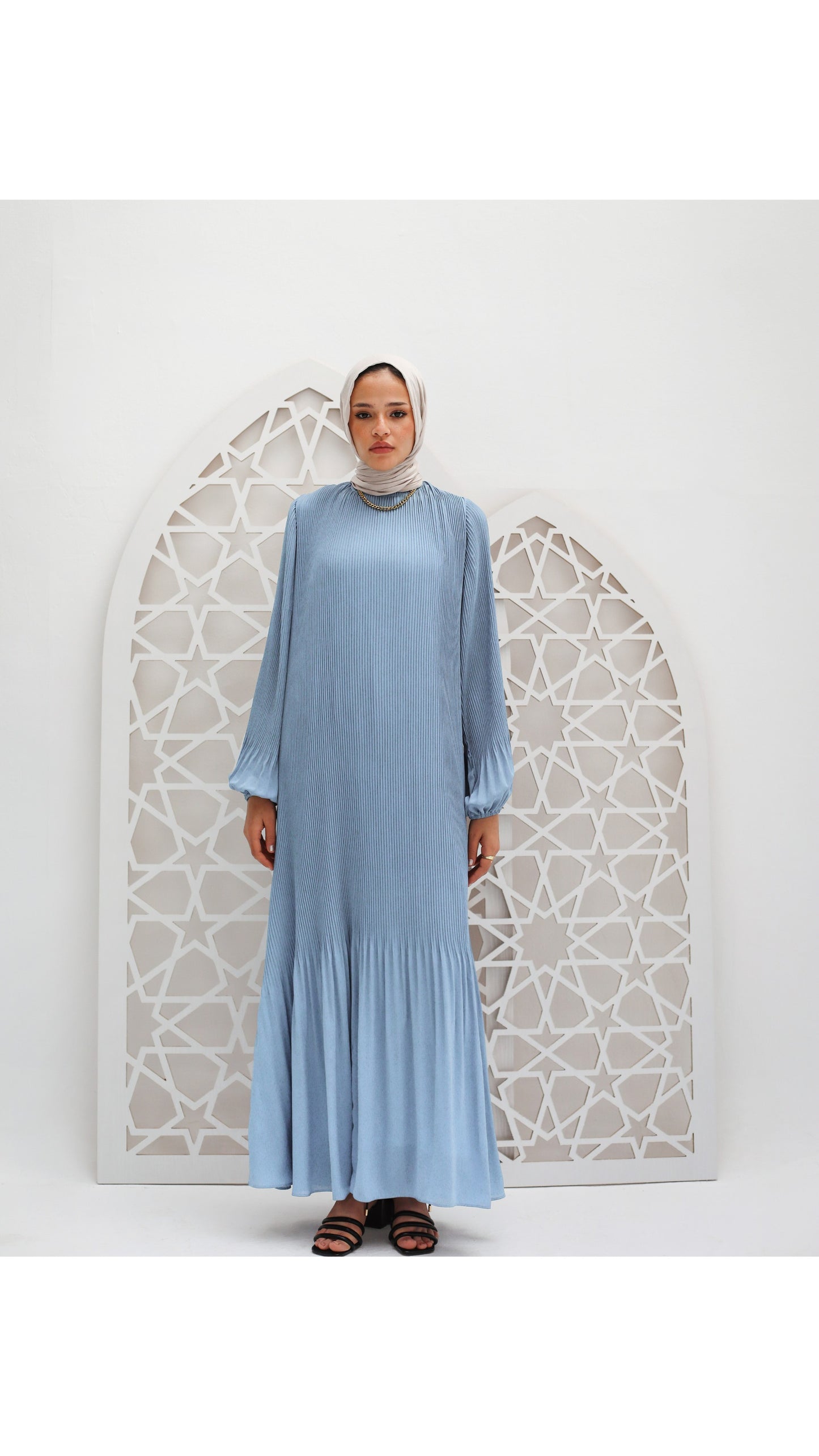 Dreamy Swirl Dress In Baby Blue