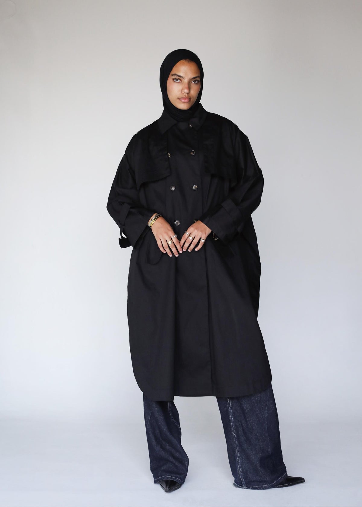 Modesty Overlay Charcoal Overlay Cape – Modesty Abaya