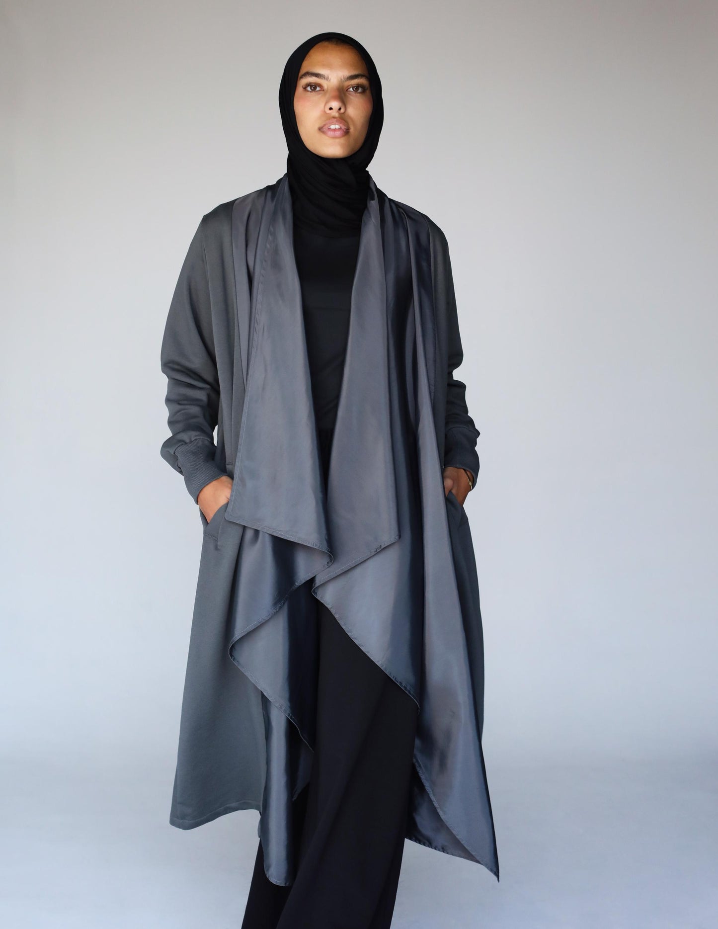 The Flowline Cardigan In Gray