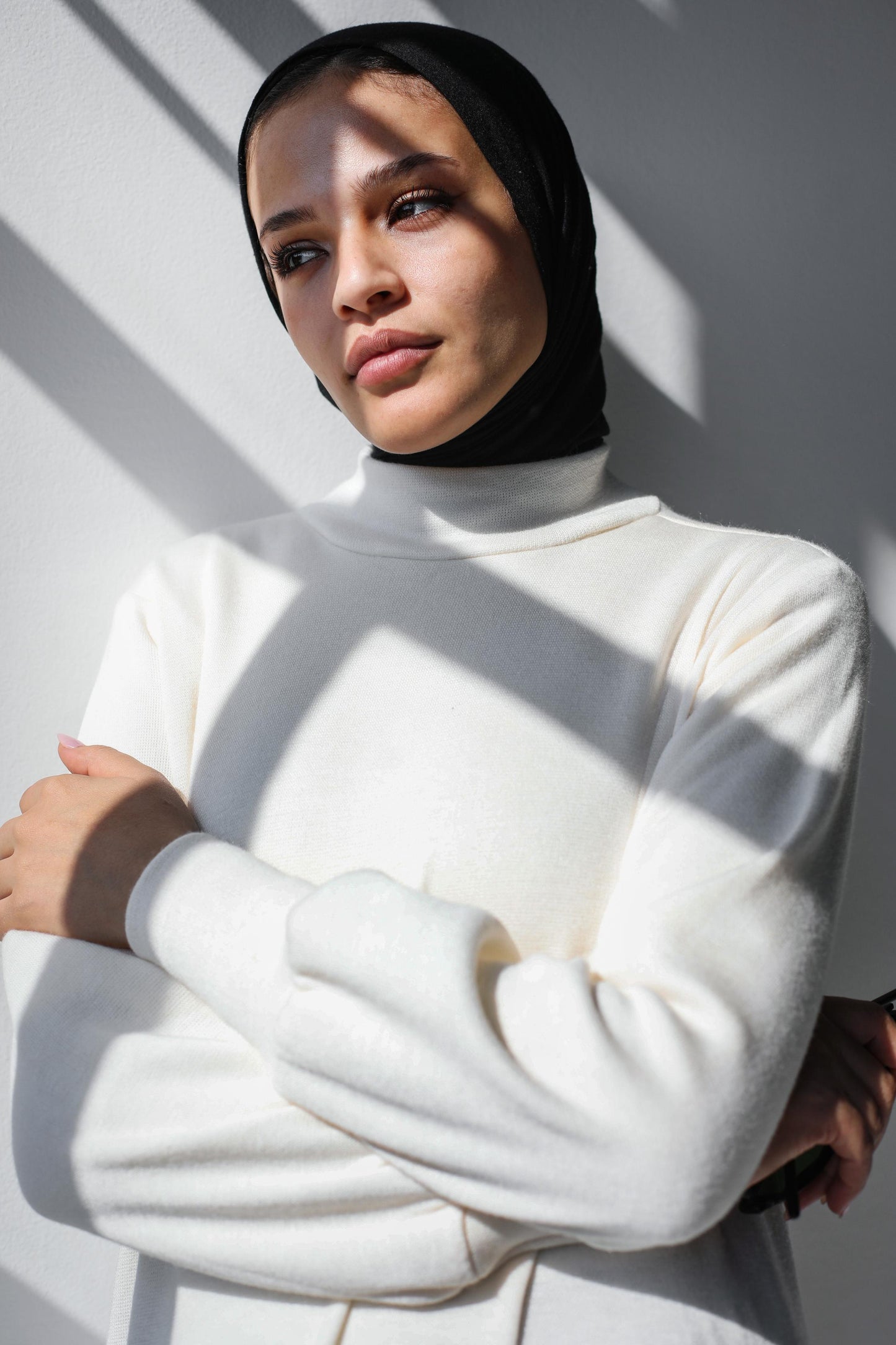The Knit Overlap Tunic In Ivory