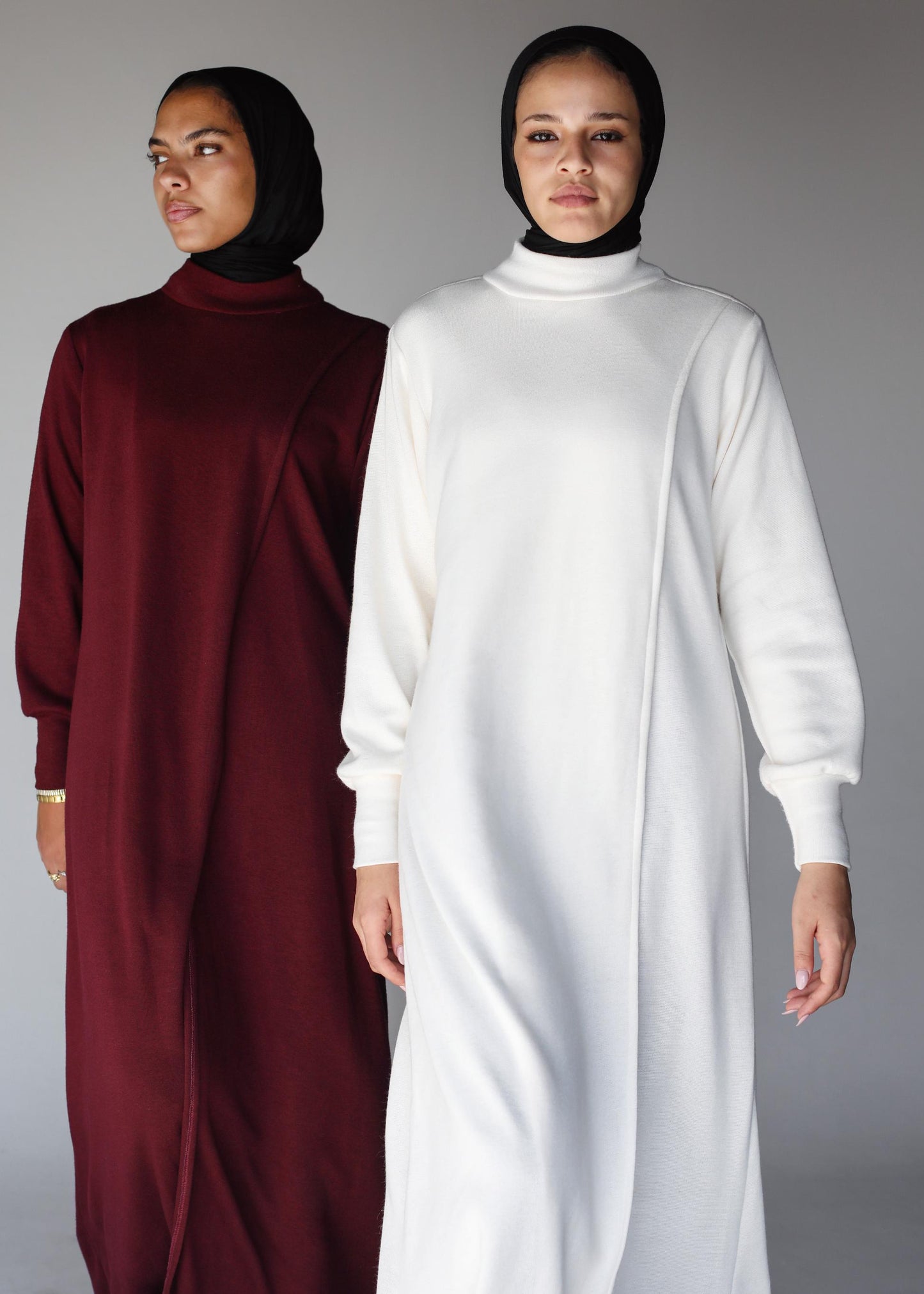 The Knit Overlap Tunic In Maroon