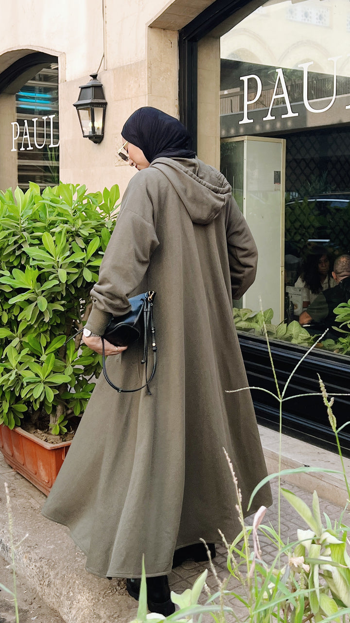 Milton Hoodie Dress In Olive