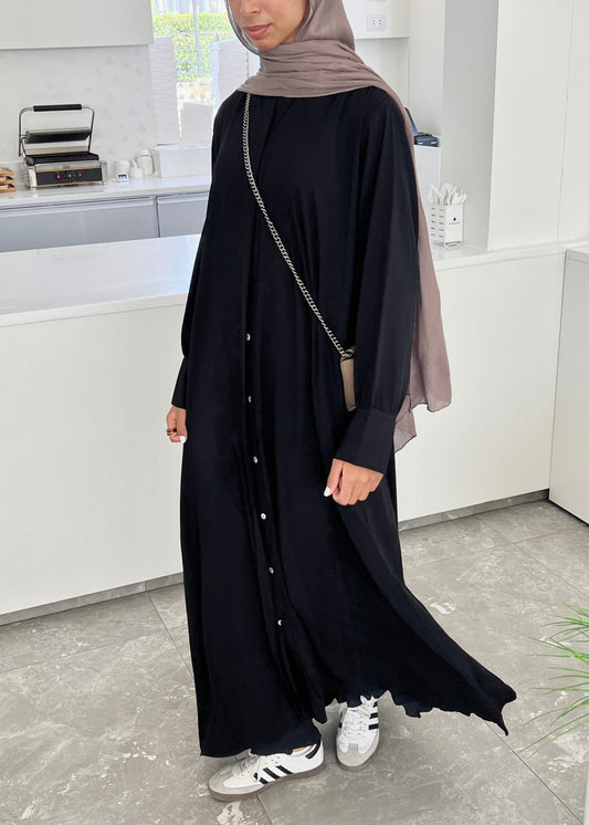 9-5 Elegance Shirt Dress In Black