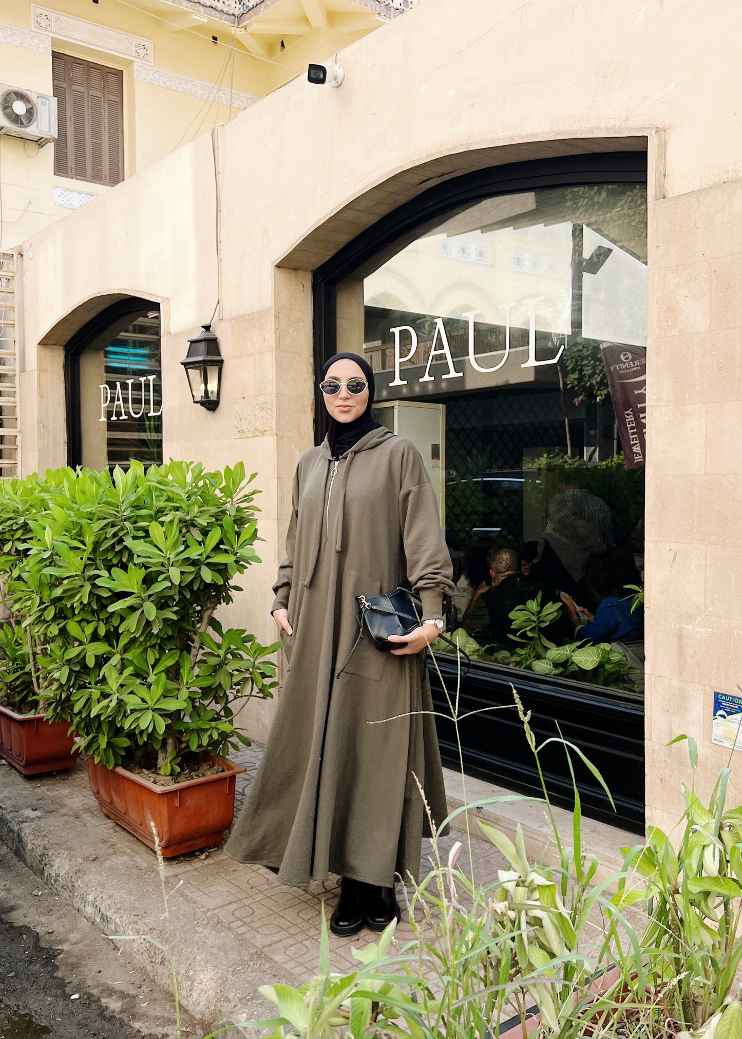 Milton Hoodie Dress In Olive