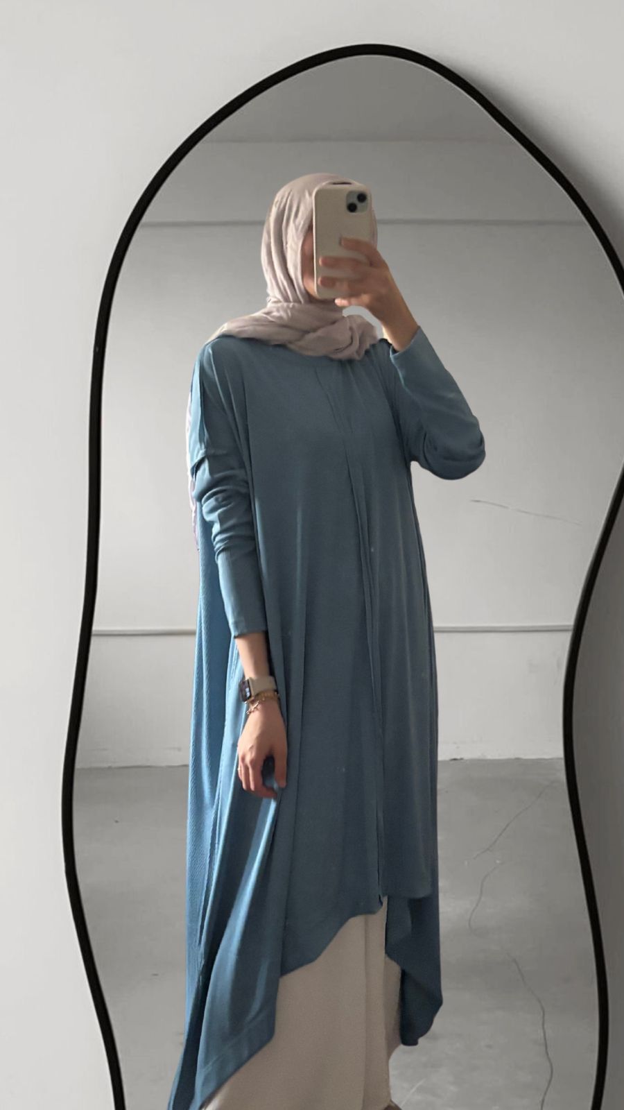 Flowy Ribbed Top In Blue
