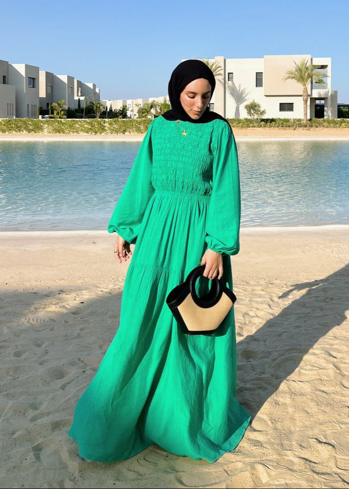 Weekend Wanderer Dress In Apple Green