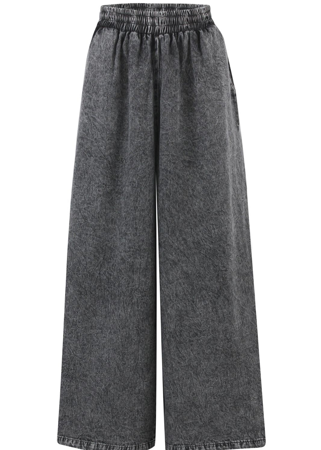 Wide Leg Black Denim Pants