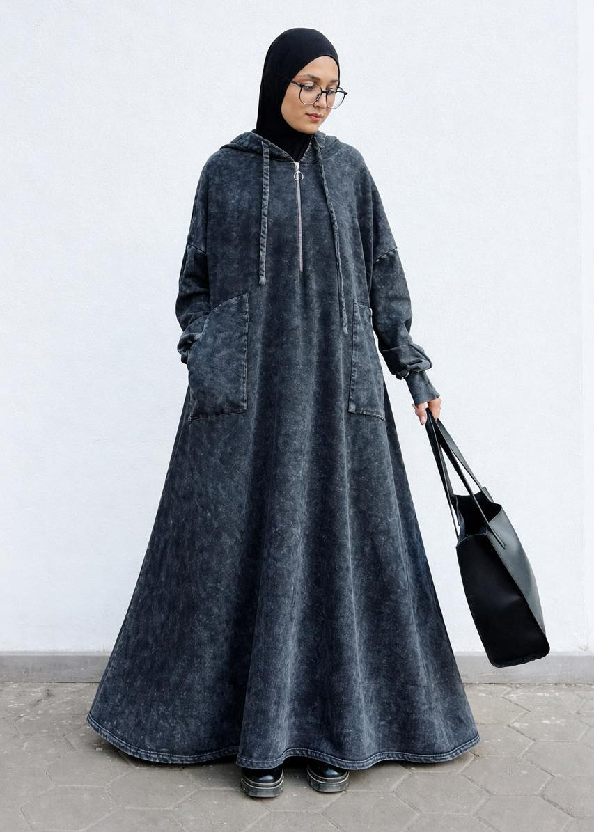 Milton Hoodie Dress In Washed