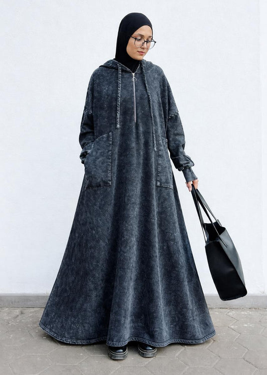 Milton Hoodie Dress In Washed