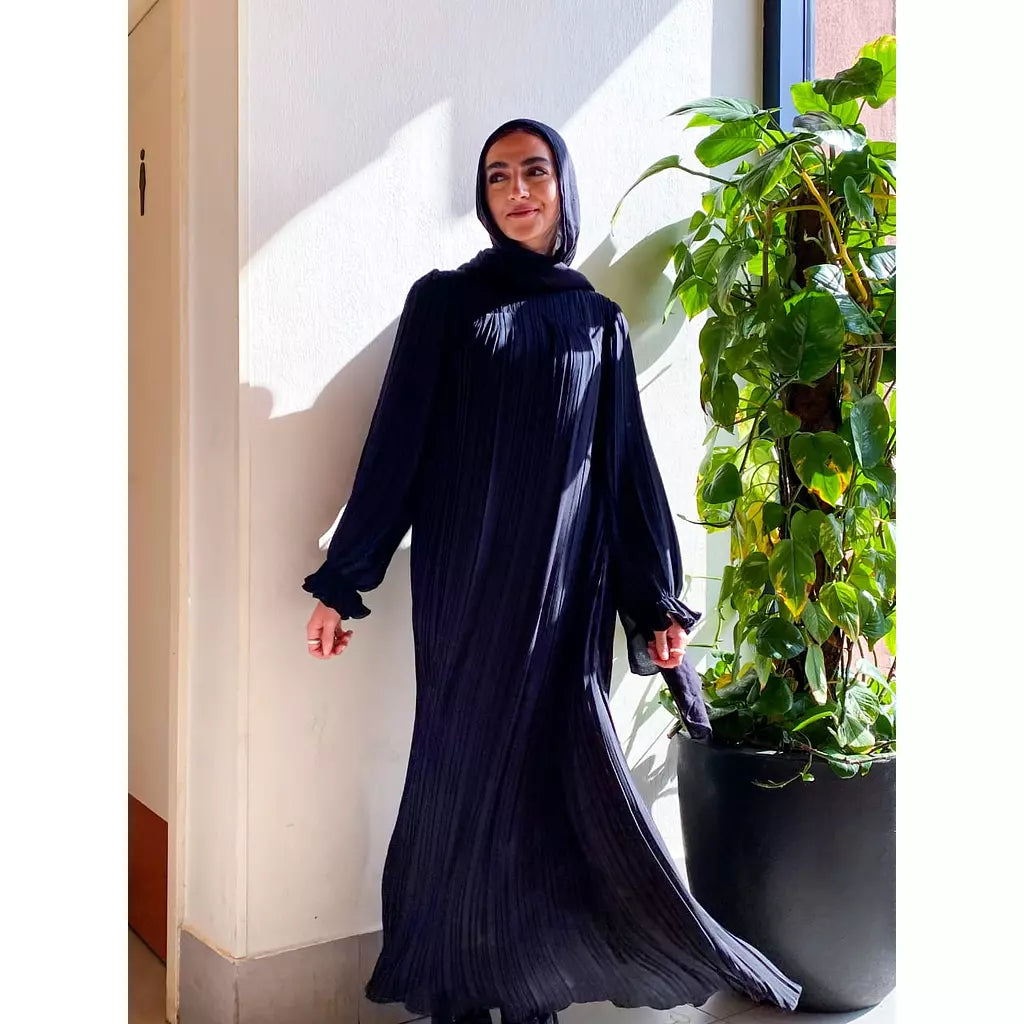 Pleated Dress In Black