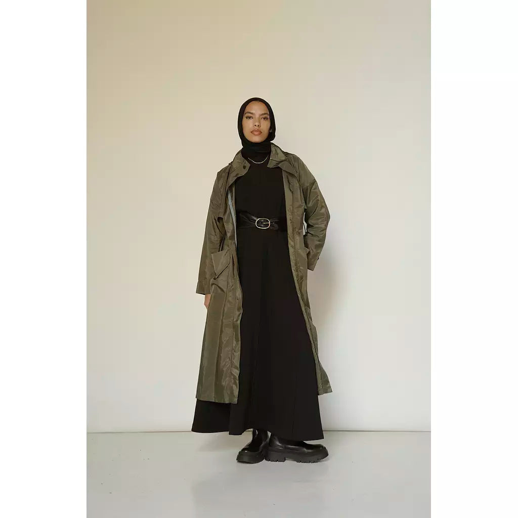 Waterproof Trench Coat in Olive
