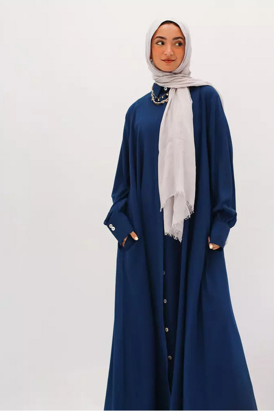 9-5 Elegance Shirt Dress in navy blue
