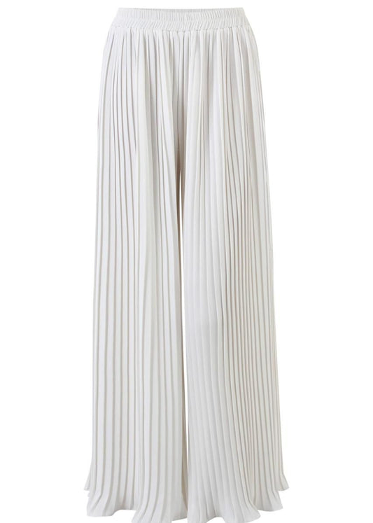 Pleated Wide Leg Pants In White