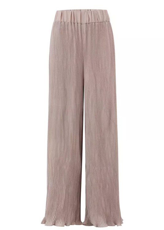 Narrow Pleated Pants in beige