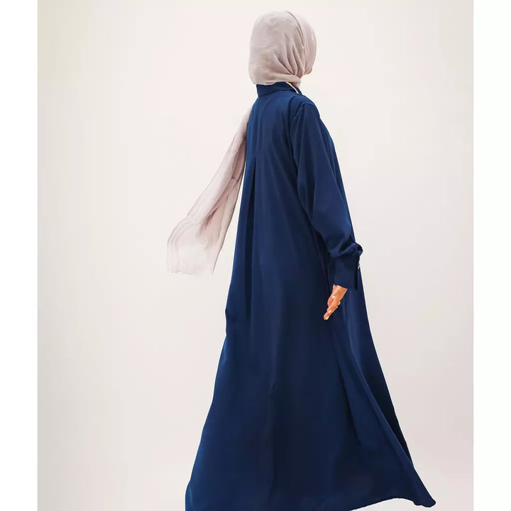 9-5 Elegance Shirt Dress In Navy Blue