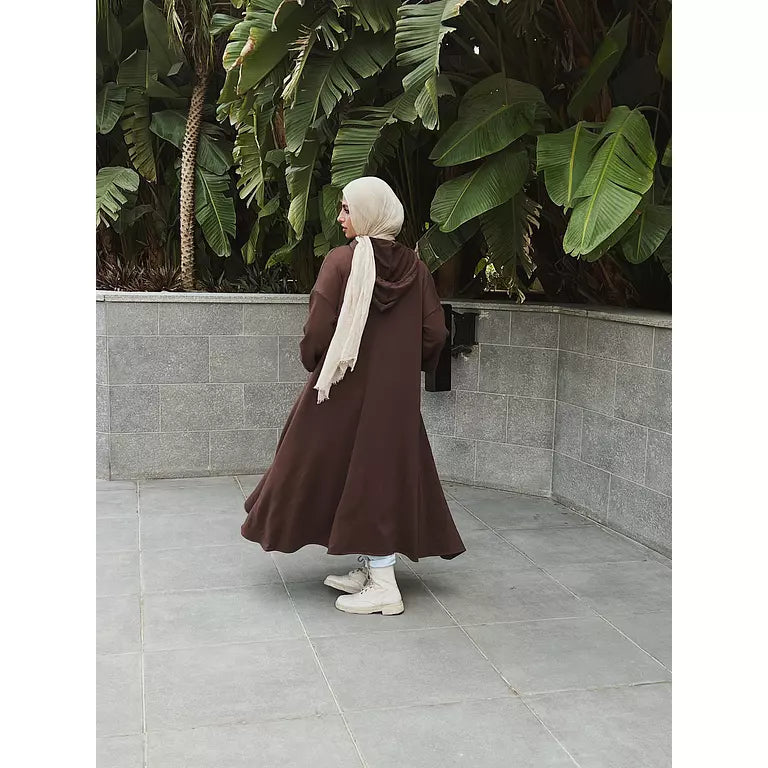 Milton Hoodie Dress In Brown