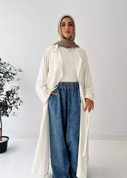 Wrap it up Linen Kimono in white