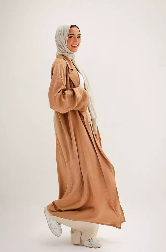 Desk-to-dinner Kimono in Camel