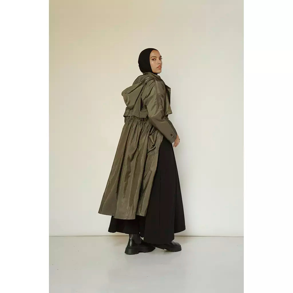 Waterproof Trench Coat in Olive