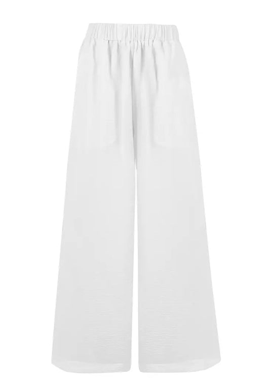 Linen White Wide Leg Pants