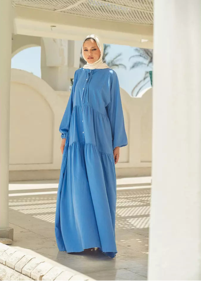 Seaside Dress in Ocean Blue