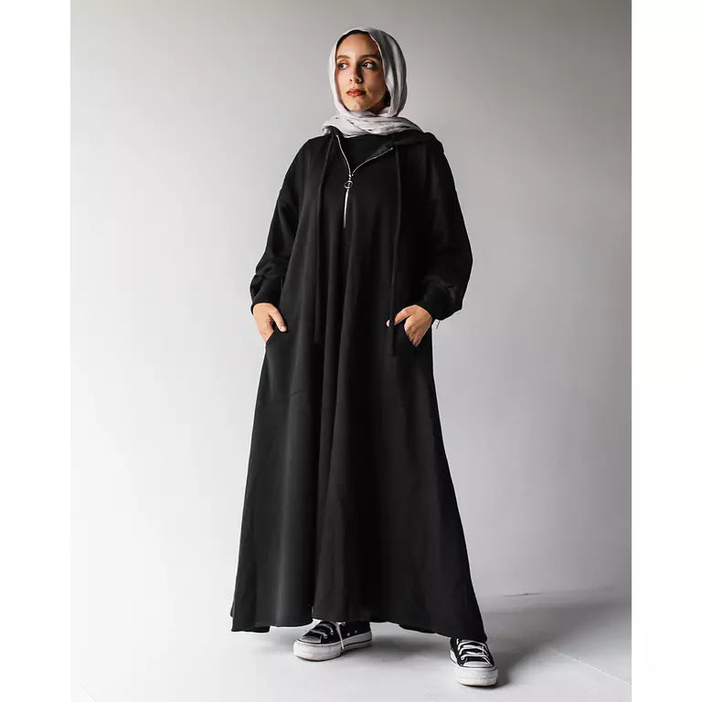 Milton Hoodie Dress In Black