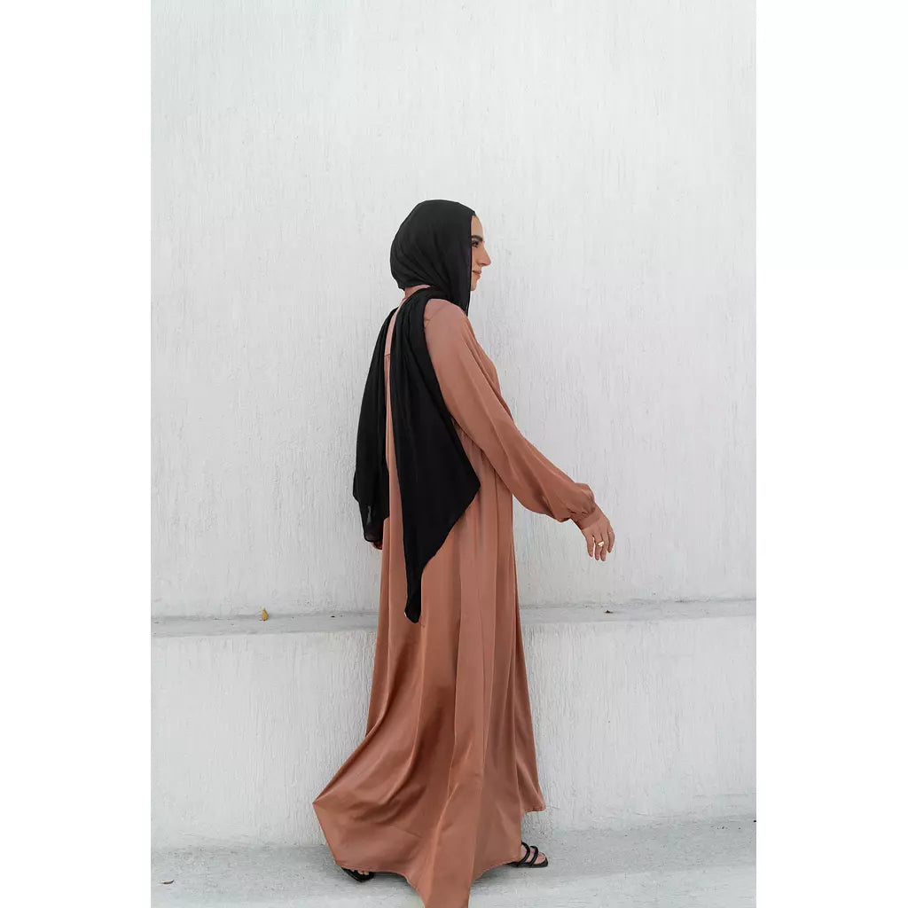 Tan Maxi Satin Shirt