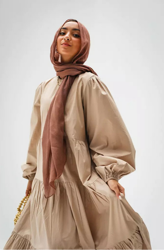 Camel Gypsy Poplin Dress