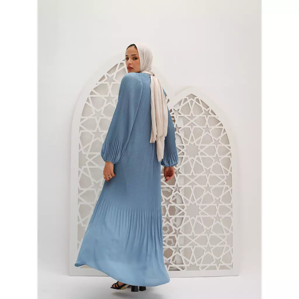 Dreamy Swirl Dress In Sky Blue