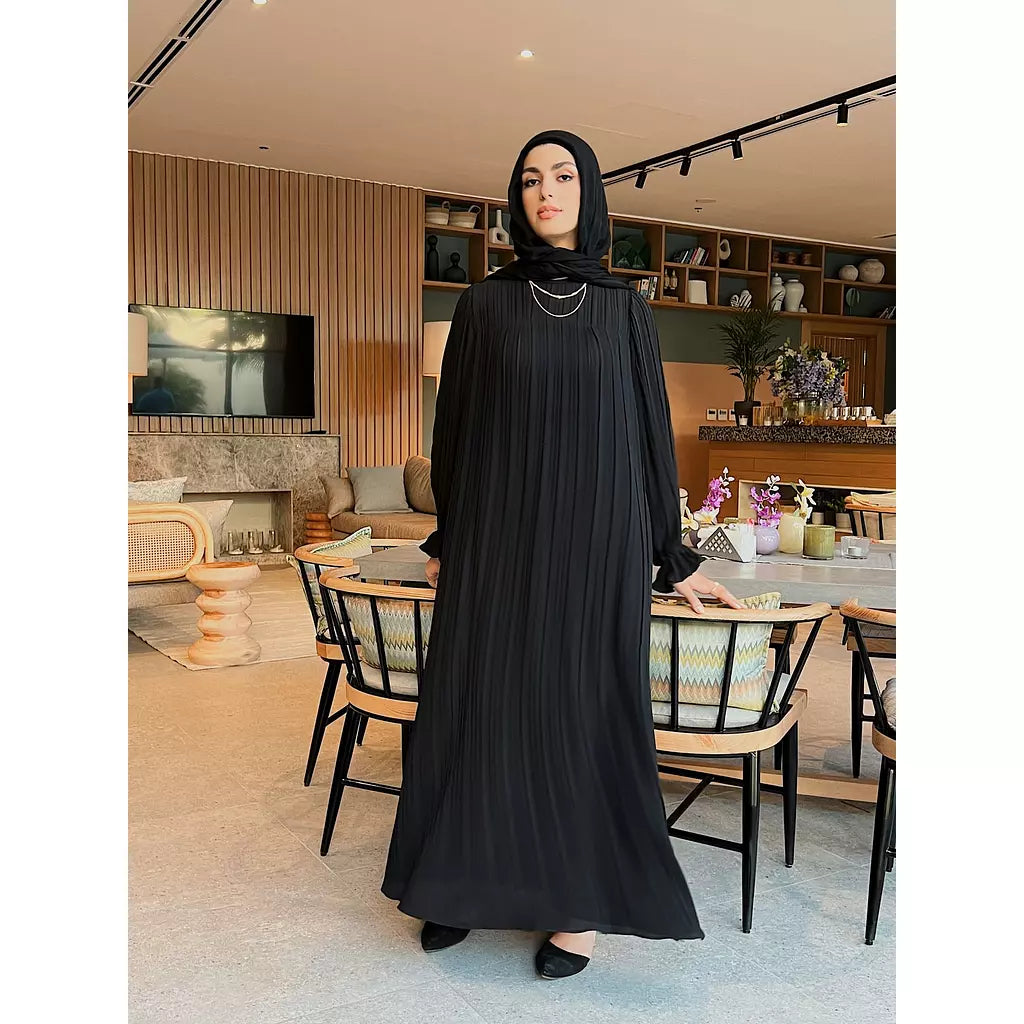 Pleated Dress In Black