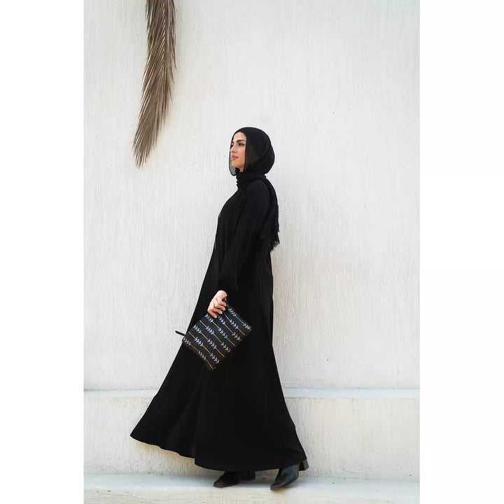 Basic Zipper Abaya In Black